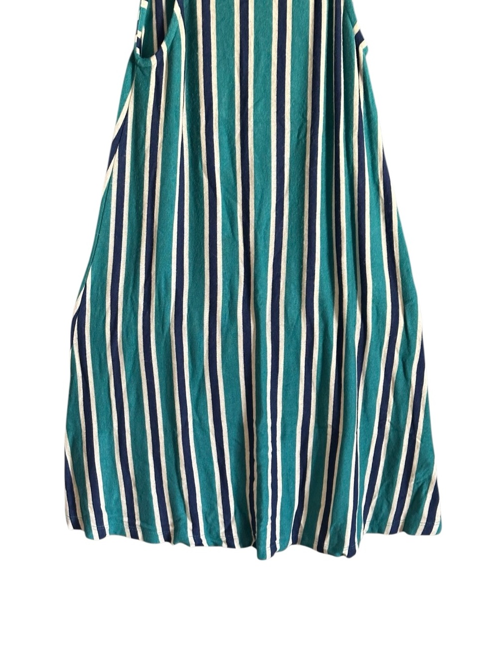 Zara Striped Teal & Navy Sleeveless Mini Dress. Size Small - Picture 4 of 11